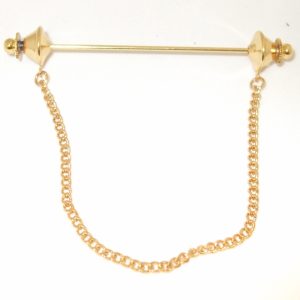 Collar Pin with Attached Chain